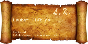 Lauber Klára névjegykártya