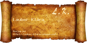 Lauber Klára névjegykártya
