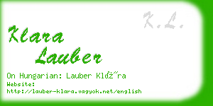 klara lauber business card